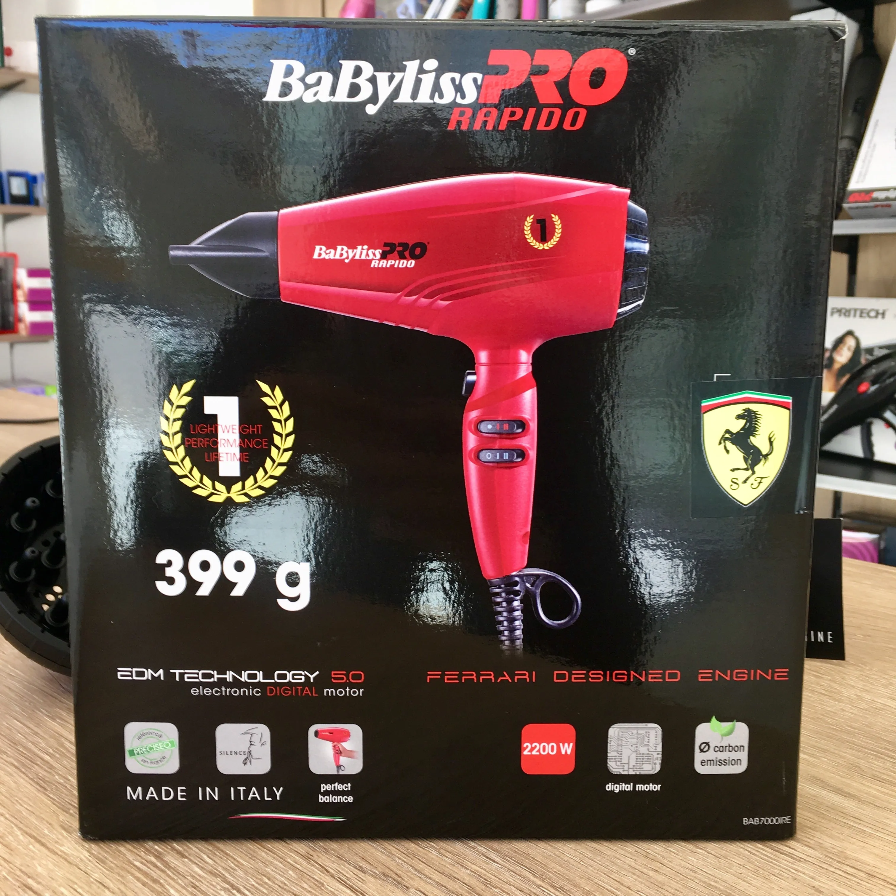 Babyliss pro secador ferrari rapido negro ultra rapido-secador rapido - negro bab7000ie