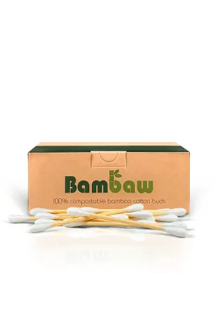 Bastoncillos Biodegradables de Algodón Orgánico y Bambú de Bambaw (200 Ud)