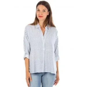 BLUSA DE RAYAS AZULES Y BLANCAS