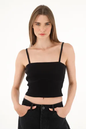 Camiseta en rib tipo crop para mujer