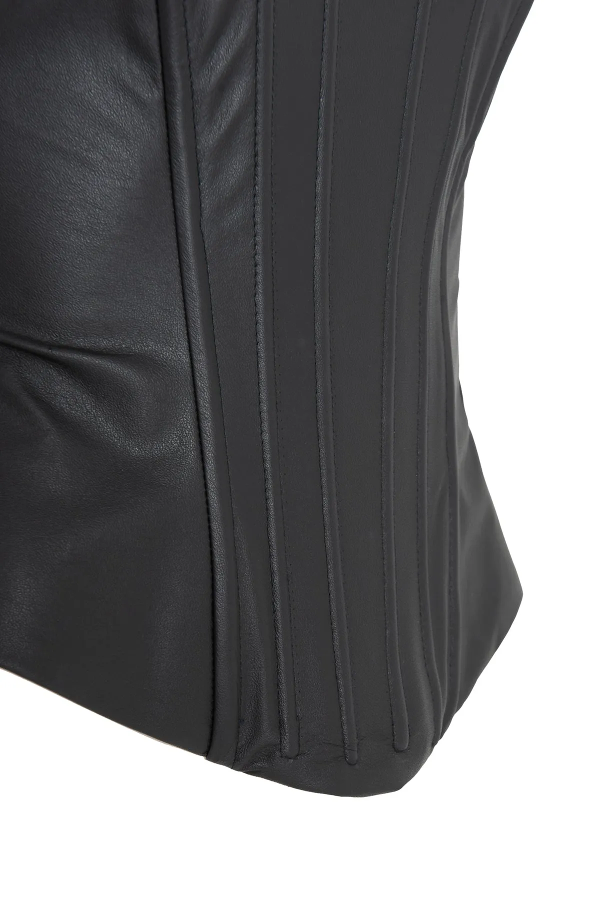 Corset De Couro Com Barbatana Prespontada