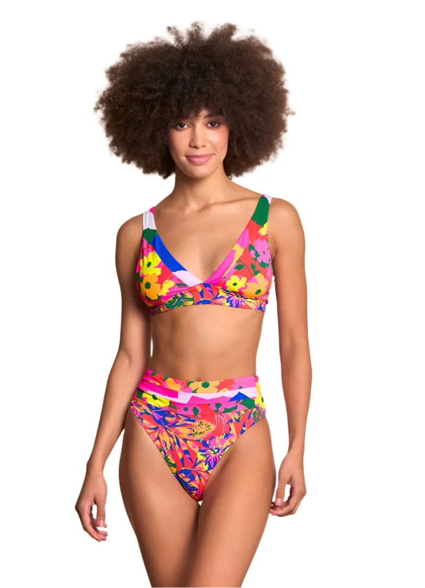 Maaji Crayonflower Rocky Long Line Triangle Bikini Top