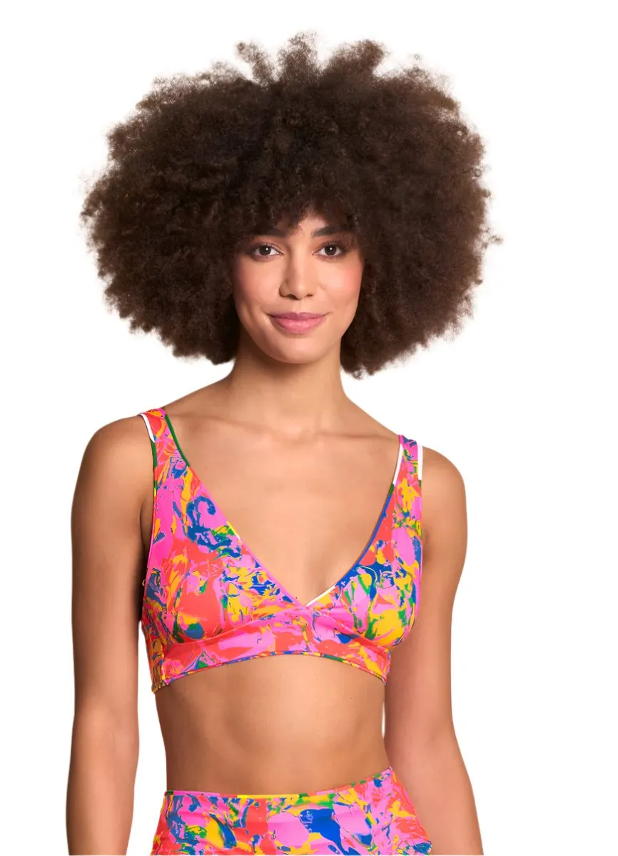 Maaji Crayonflower Rocky Long Line Triangle Bikini Top