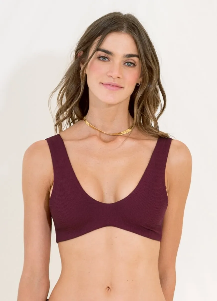 Maaji Pinot Red Banana Sporty Bralette Bikini Top