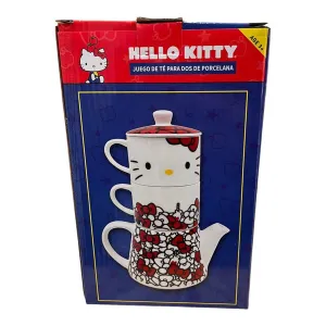 New Arrival Siglo 21 Set Blanco Para Té Moños Rojos Hello Kitty