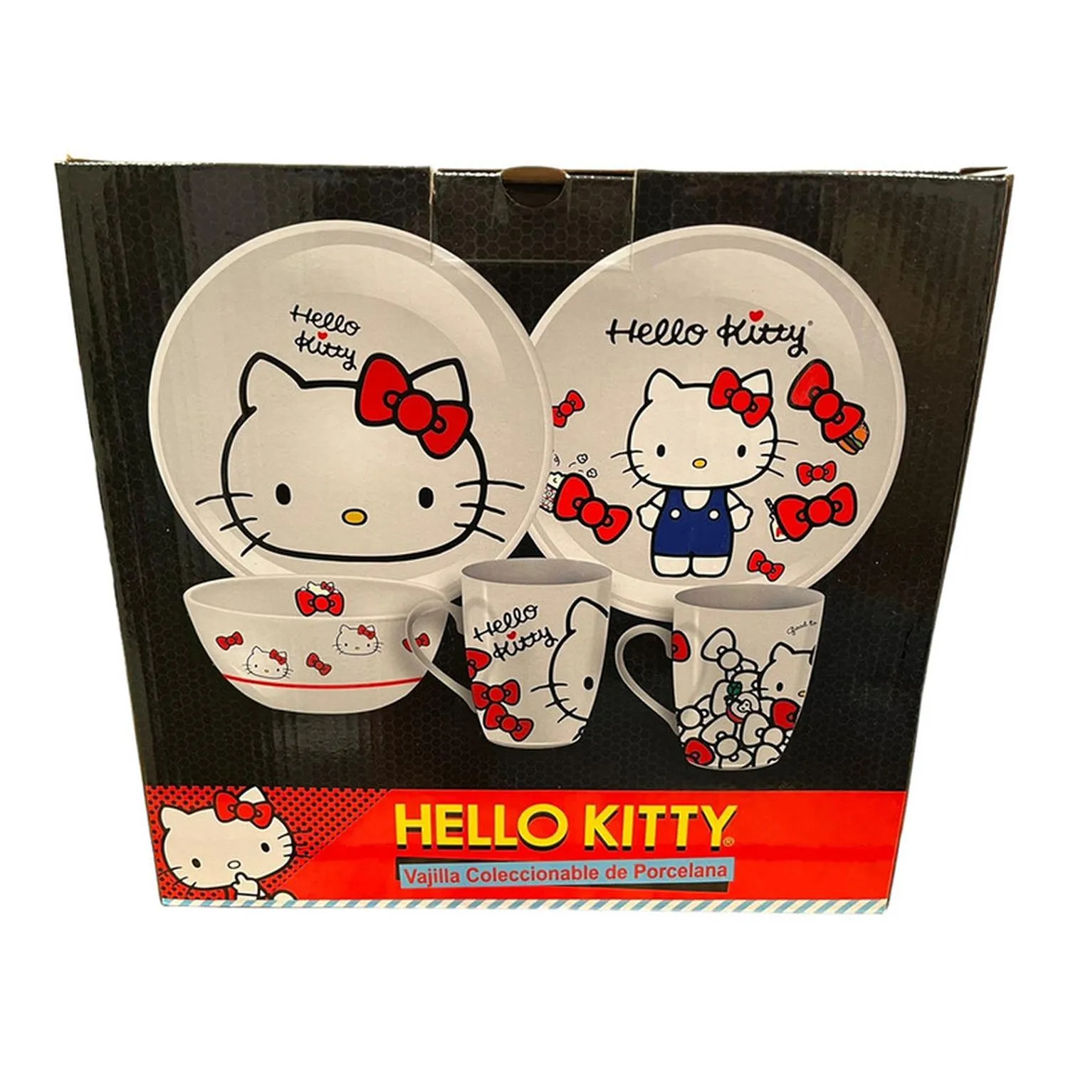 New Arrival Siglo 21 Vajilla Blanca 12 Pz Moños Hello Kitty