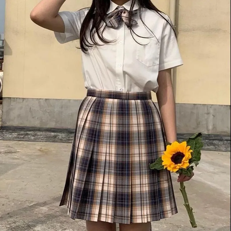 Plaid Women Pleated Skirt Bow Knot Summer High Waist Preppy Girls Dance Mini Skirt Cute A Line Harajuku Sexy Japan Faldas