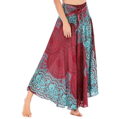 Toleet-Sexy Woman Long Jupe Bohemian Boho Flowers Elastic Waist Faldas Fashion Skirts Women Clothes Roupas Saia Bottom Women Skirt New