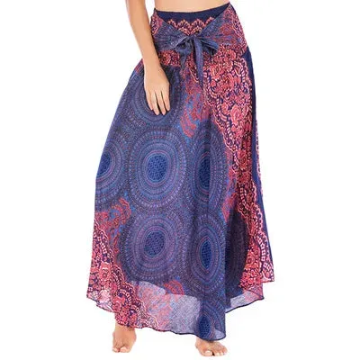 Toleet-Sexy Woman Long Jupe Bohemian Boho Flowers Elastic Waist Faldas Fashion Skirts Women Clothes Roupas Saia Bottom Women Skirt New