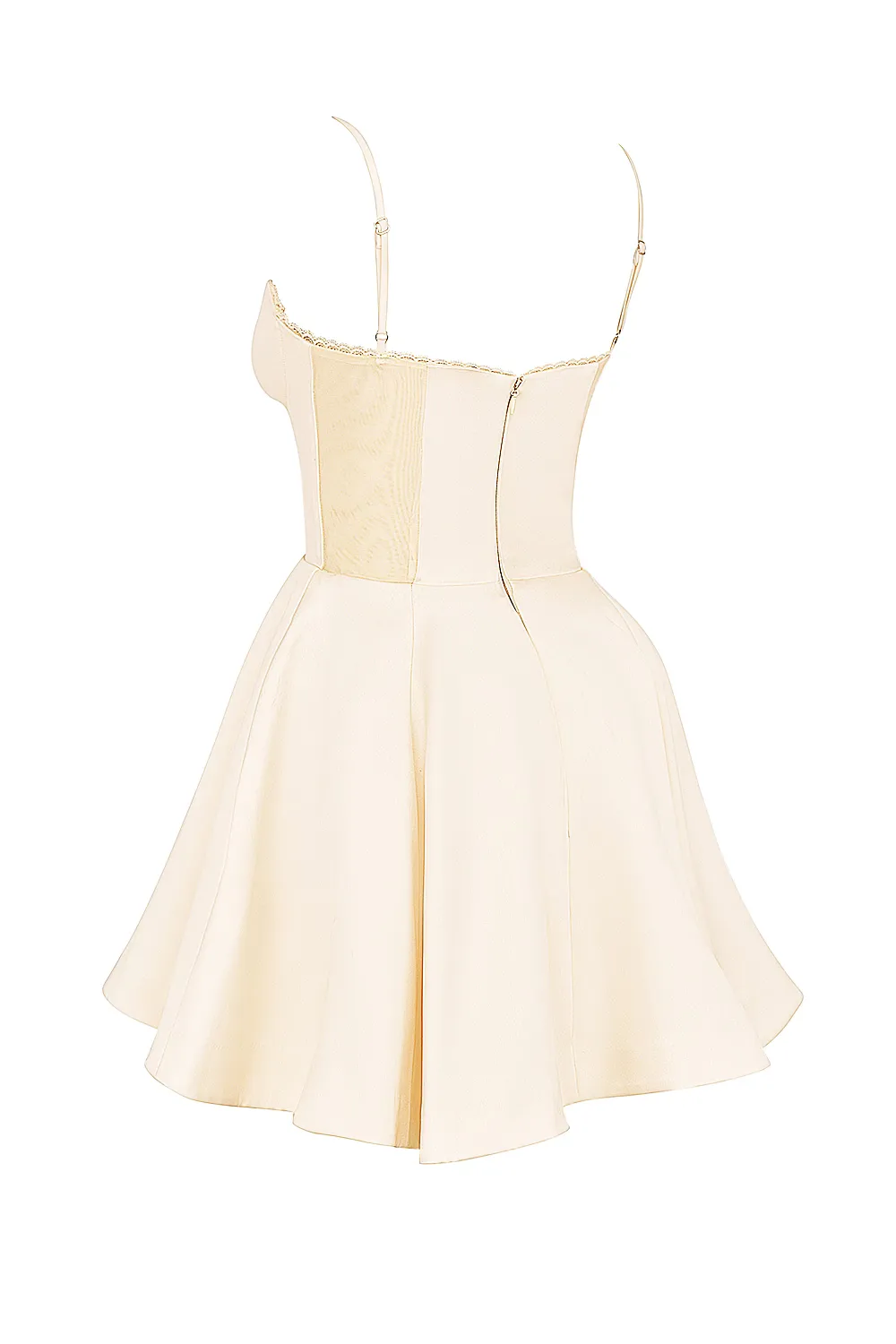 Vestido Curto Creme Vintage Modelador Com Forro em Tule Modelo Minimoiselle